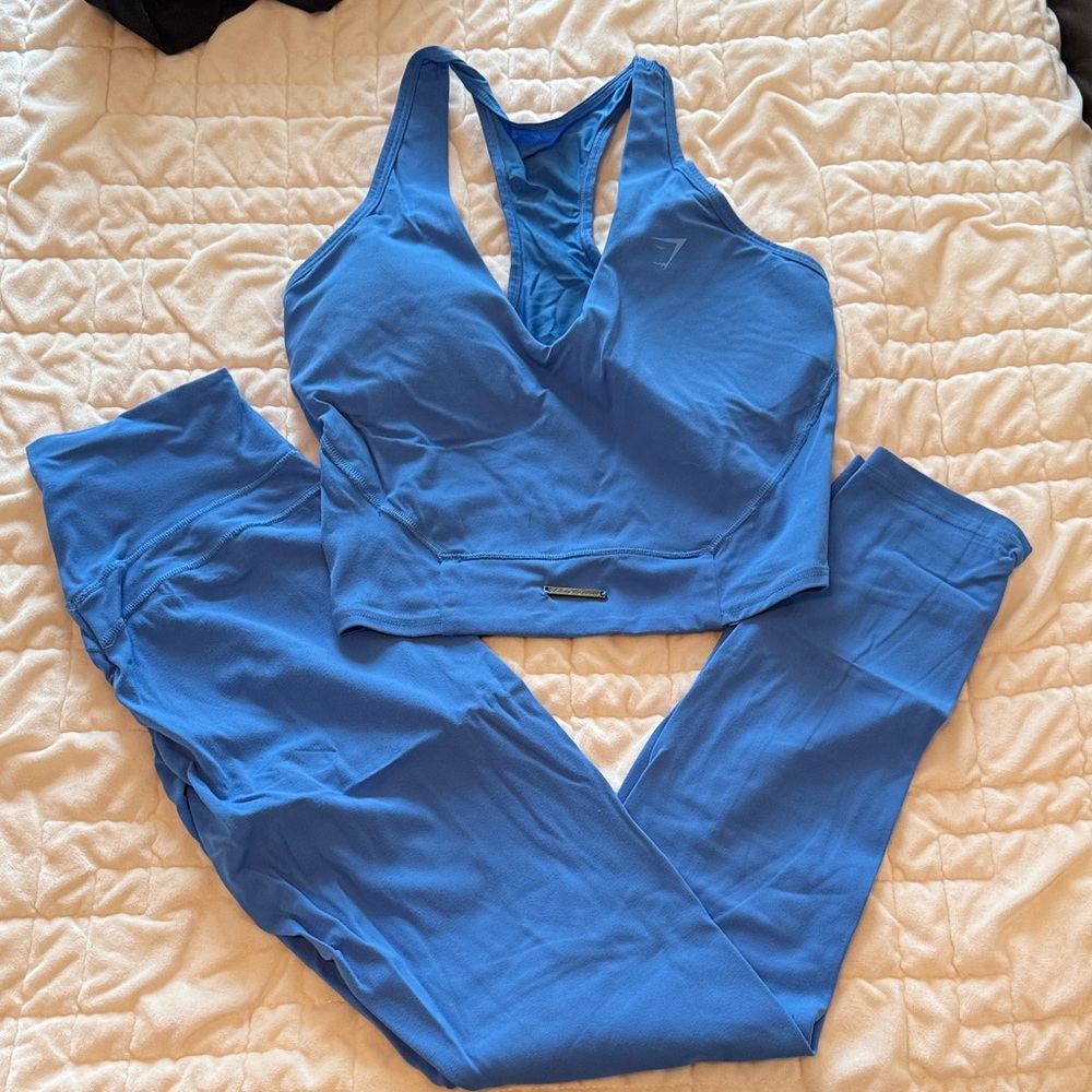 Gymshark x Whitney Simmons Blue Sports Bra and Leggings Set